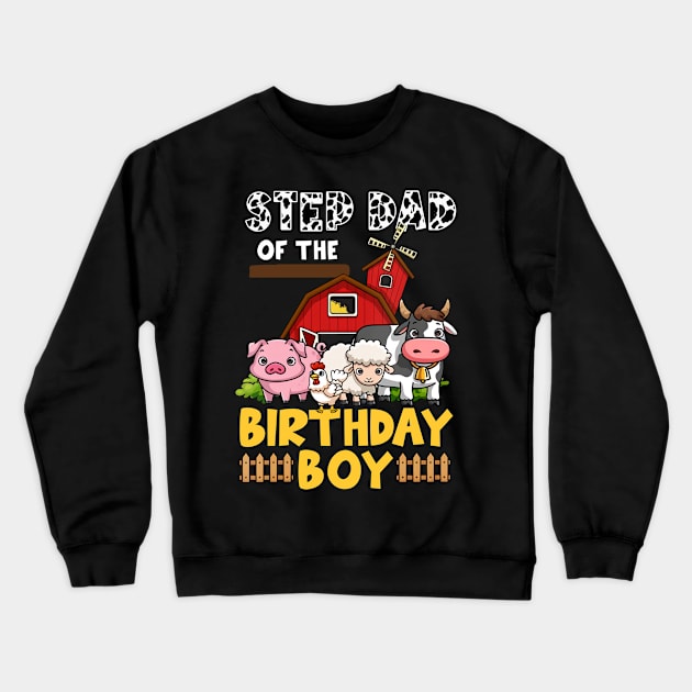 Cow Step Dad Birthday Family Matching Mothers Day Boy Girls Farm Crewneck Sweatshirt by OHC t-shirt